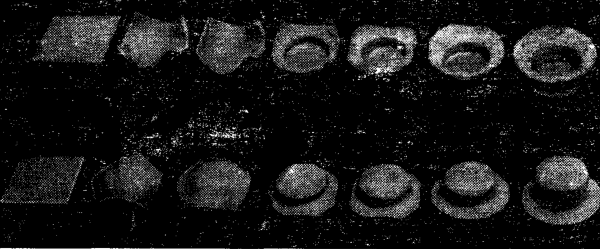 Последовательность деформаций квадратной заготовки к превращение ее в цилиндрический колпачок